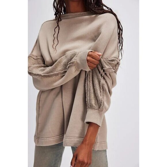 Free People French Oak Romy Rollneck Sweatshirt Size Large 41338 - Picture 2 of 12